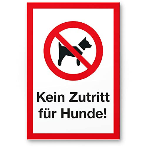 Komma Security Kein Zutritt Hunde Hunde Schild - draußen bleiben Hinweisschild Türschild Verbotsschild - Hundeverbot Verbot Hunde - Restaurants Läden Geschäfte Büros von Komma Security