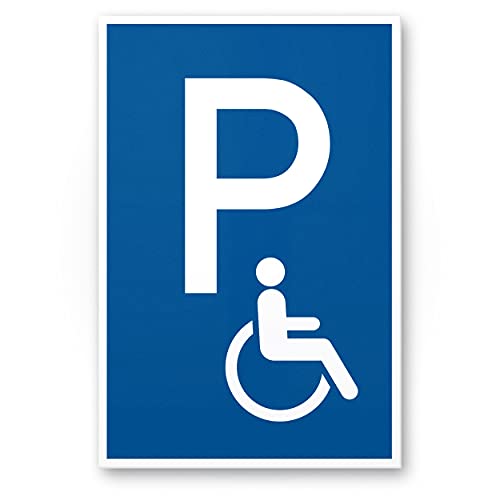 Komma Security Parkplatz Behinderte Schild 20 x 30 cm Hinweisschild Behinderten-Parkplatz Parkplatzschild Reserviert - Rollstuhlfahrer Parkplatz freihalten von Komma Security