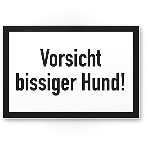 Komma Security Vorsicht bissiger Hund - Hunde Schild Hinweisschild Gartentor Gartenzaun - Türschild Haustüre Warnschild Abschreckung Einbruchschutz - Achtung Vorsicht Hund von Komma Security