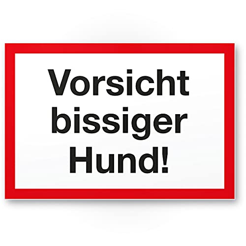 Komma Security Vorsicht bissiger Hund - Hunde Schild Hinweisschild Gartentor Gartenzaun - Türschild Haustüre Warnschild Abschreckung Einbruchschutz - Achtung Vorsicht Hund von Komma Security