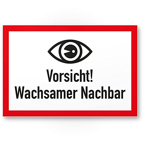 Komma Security Wachsamer Nachbar Schild - Ergänzung Videoüberwachung - Hinweis Hinweisschild Nachbarschaft - Hinweis Warnhinweis Komma Security Wachsamer Nachbar Schild - Ergänzung Videoüberwachung - Hinweis Hinweisschild Nachbarschaft - Hinweis Warnhinweis von Komma Security