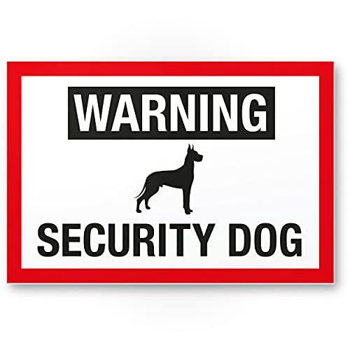 Komma Security Warning Security Dog - Hunde Schild Hinweisschild Gartentor Gartenzaun - Türschild Haustüre Warnschild Abschreckung Einbruchschutz - Vorsicht Achtung Hund von Komma Security