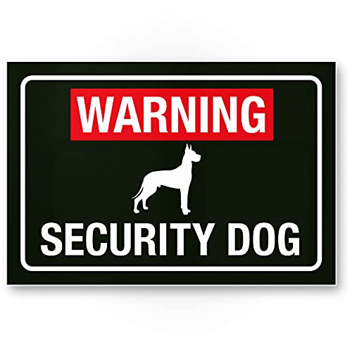 Komma Security Warning Security Dog - Hunde Schild Hinweisschild Tor Zaun - Türschild Haustüre Warnschild Abschreckung Sicherheit Einbruchschutz - Vorsicht Achtung Hund von Komma Security