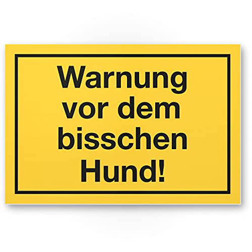 Komma Security Warnung vor dem Bisschen Hund - lustiges Hunde Schild Hinweisschild Grundstück - Türschild Haustüre Warnschild kleine süße Hunde - Achtung Hund witzig von Komma Security