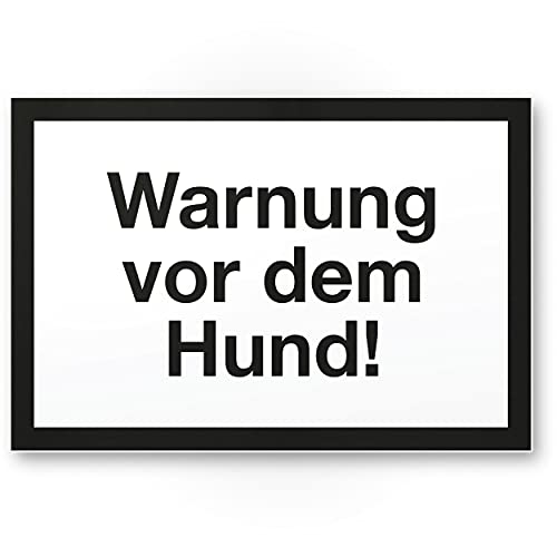 Komma Security Warnung vor dem Hund Schild - 30 x 20 cm Hinweisschild wetterfest Hundeschild Gartentor Einfahrtstor die Haustür Türschild Abschreckung Warnschild Einbruchschutz von Komma Security