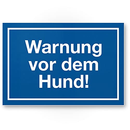 Komma Security Warnung vor dem Hund Schild - 30 x 20 cm Hinweisschild wetterfest Hundeschild Gartentor Einfahrtstor die Haustür Türschild Abschreckung Warnschild Einbruchschutz von Komma Security