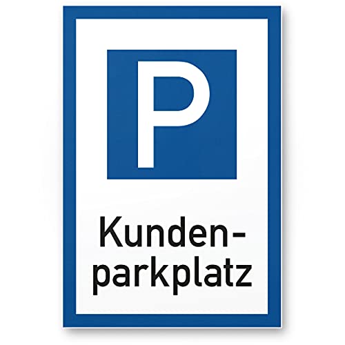 Komma Security Parkplatz Kunden Schild - Kundenparkplatz 20 x 30 cm Hinweisschild Privatparkplatz - nur Kunden Parkplatzschild Reserviert - Parkplatz freihalten Stellplatz Kunden von Komma Security