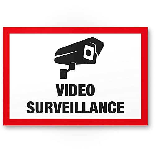 Komma Security Video Surveillance Schild 30 x 20 cm - Achtung Vorsicht Videoüberwachung - Hinweis Hinweisschild Videoüberwacht - Warnschild Warnhinweis von Komma Security