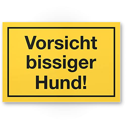 Komma Security Vorsicht bissiger Hund - Hunde Schild Hinweisschild Gartentor Gartenzaun - Türschild Haustüre Warnschild Abschreckung Einbruchschutz - Achtung Vorsicht Hund von Komma Security