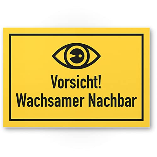 Komma Security Wachsamer Nachbar Schild - Ergänzung Videoüberwachung - Hinweis Hinweisschild Nachbarschaft - Hinweis Warnhinweis von Komma Security