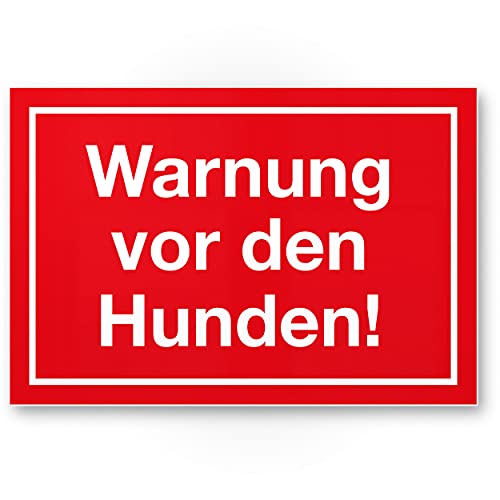 Komma Security Warnung vor Hunden - Hunde Schild Hinweisschild Gartentor Gartenzaun - Türschild Haustüre Warnschild Abschreckung Einbruchschutz - Achtung Vorsicht Hund von Komma Security