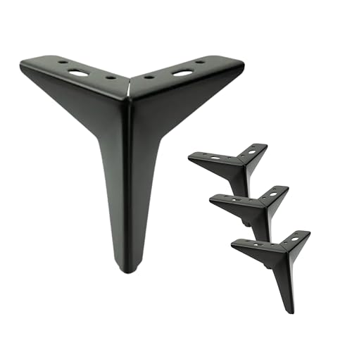 Komodee, 4 Stück Schwarz Möbelfüße, 13cm Möbelfüße Metall Schrankfüße DIY Tischbeine Schrankfüsse, für Stühle Schrank und Sofa andere Möbelbeine von Komodee