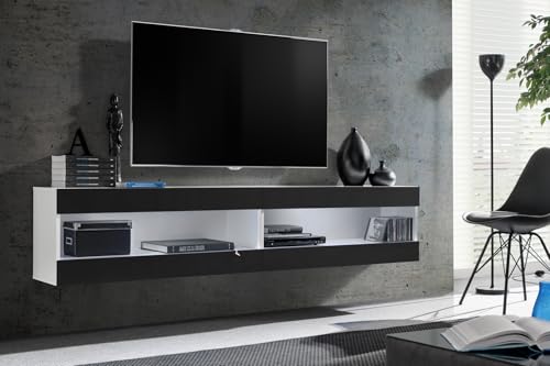 Komodee, Set, Möbel, Tivoli SET4, Weiß/Schwarz, Breite 200cm x Höhe 41cm x Tiefe 35cm, ohne LED, für Wohnzimmer, Schlafzimmer Komodee, Set, Möbel, Tivoli SET4, Weiß/Schwarz, Breite 200cm x Höhe 41cm x Tiefe 35cm, ohne LED, für Wohnzimmer, Schlafzimmer von Komodee