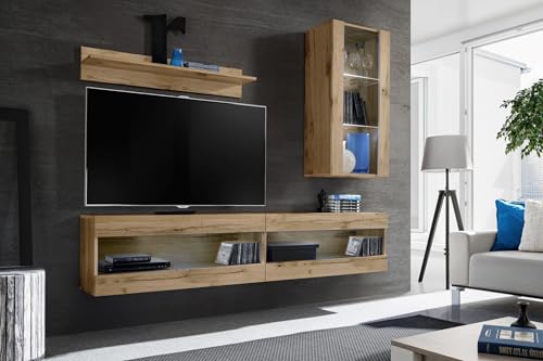 Komodee, Set, Möbel, Tivoli SET5, Wotan/Wotan, Breite 200cm x Höhe 195cm x Tiefe 35cm, ohne LED, für Wohnzimmer, Schlafzimmer Komodee, Set, Möbel, Tivoli SET5, Wotan/Wotan, Breite 200cm x Höhe 195cm x Tiefe 35cm, ohne LED, für Wohnzimmer, Schlafzimmer von Komodee