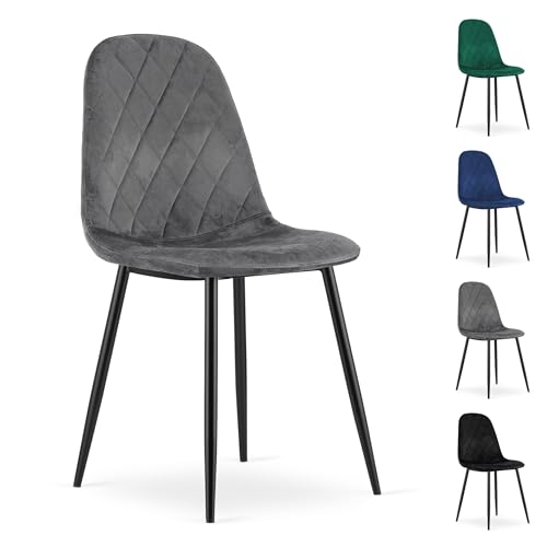 Komodee ALBA Stuhl - dunkelgrau Samt x 1 45x88x51 cm von Komodee