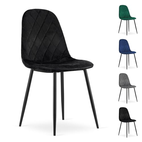 Komodee ALBA Stuhl - schwarzer Samt x 1 45x88x51 cm von Komodee
