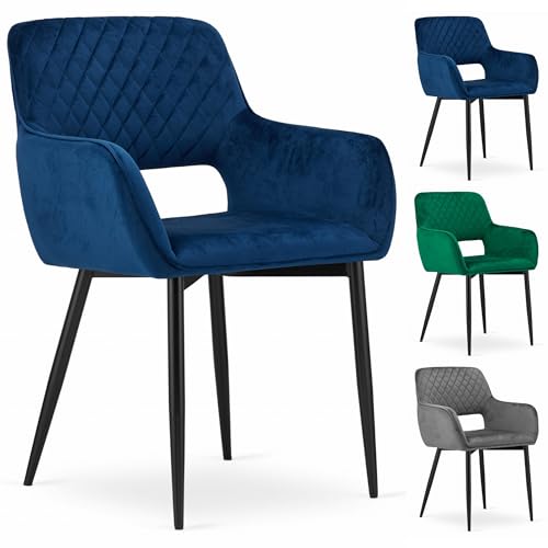 Komodee ATRANI Stuhl - Blauer Samt x 1 58x83x56 cm von Komodee