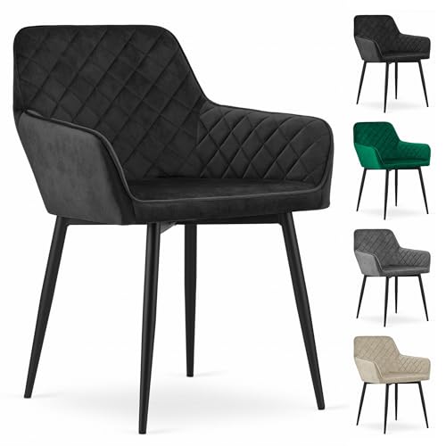 Komodee AVELLA Stuhl - schwarzer Samt/Schwarze Beine x 1 58x79x57 cm Komodee AVELLA Stuhl - schwarzer Samt/Schwarze Beine x 1 58x79x57 cm von Komodee
