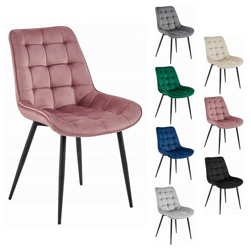 Komodee BERCETO Stuhl - dunkelrosa Samt/Schwarze Beine x 1 54x88x60 cm Komodee BERCETO Stuhl - dunkelrosa Samt/Schwarze Beine x 1 54x88x60 cm von Komodee