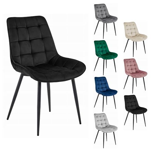 Komodee BERCETO Stuhl - schwarzer Samt/Schwarze Beine x 1 54x88x60 cm Komodee BERCETO Stuhl - schwarzer Samt/Schwarze Beine x 1 54x88x60 cm von Komodee