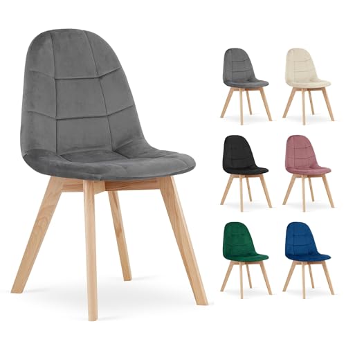 Komodee BORGIA Stuhl - dunkelgrau Samt x 1 45x82x54 cm von Komodee