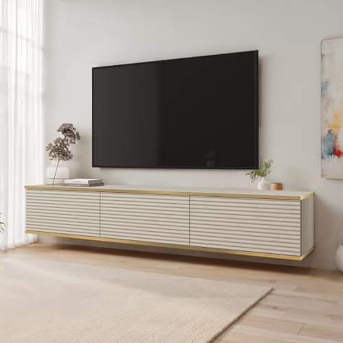 Komodee Banff TV175 MDF - TV Schrank, Beige Matt, Eiche Artisan, Breite 175 cm, Höhe 30 cm, Tiefe 32 cm von Komodee