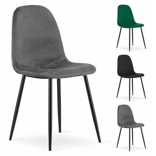 Komodee Bellagio Stuhl - dunkelgrau Samt x 1 45x88x51 cm von Komodee