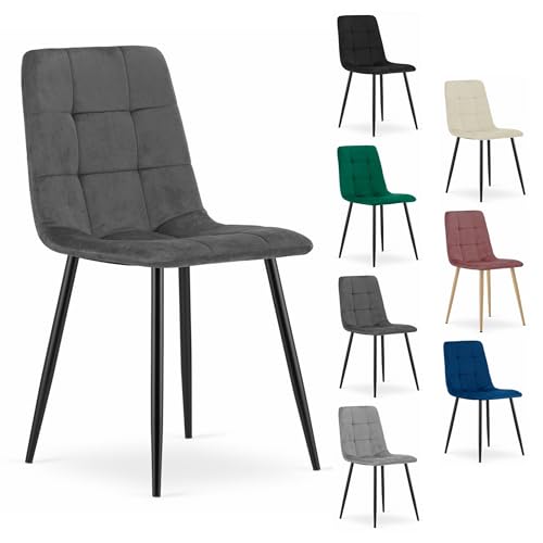 Komodee CARA Stuhl - dunkelgrauer Samt x 1 45x87x51 cm von Komodee