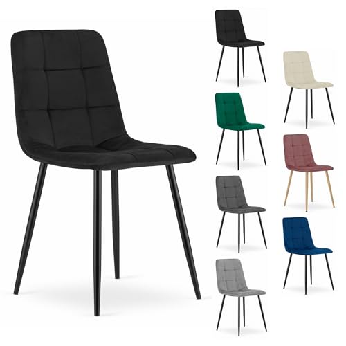 Komodee CARA Stuhl - schwarzer Samt x 1 45x87x51 cm von Komodee