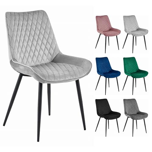 Komodee Cortina Stuhl - silbergrauer Samt/Schwarze Beine x 1 55x88x60 cm Komodee Cortina Stuhl - silbergrauer Samt/Schwarze Beine x 1 55x88x60 cm von Komodee