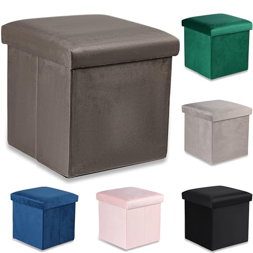 Komodee Cortona M Sitzhocker - 30x30x30cm Samt braun von Komodee