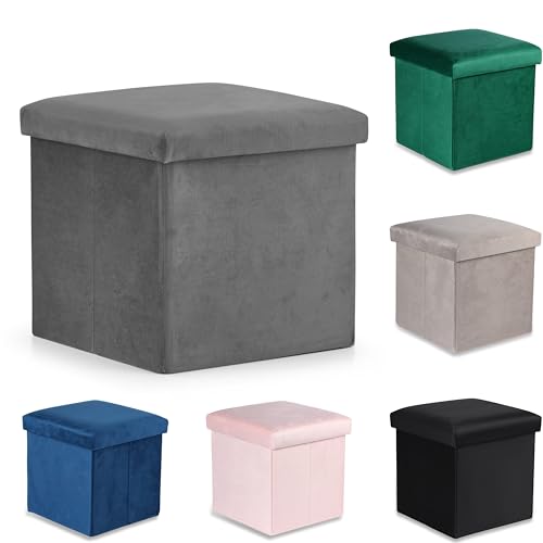 Komodee Cortona M Sitzhocker - 30x30x30cm Samt grau von Komodee