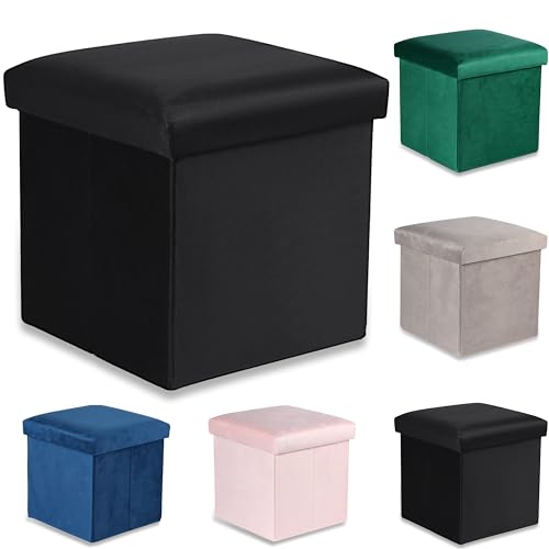 Komodee Cortona M Sitzhocker - 30x30x30cm Samt schwarz Komodee Cortona M Sitzhocker - 30x30x30cm Samt schwarz von Komodee