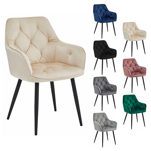 Komodee ISCA Stuhl - beige Samt/Schwarze Beine x 1 56x84x62 cm Komodee ISCA Stuhl - beige Samt/Schwarze Beine x 1 56x84x62 cm von Komodee