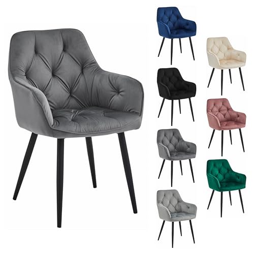 Komodee ISCA Stuhl - dunkelgrauer Samt/Schwarze Beine x 1 56x84x62 cm Komodee ISCA Stuhl - dunkelgrauer Samt/Schwarze Beine x 1 56x84x62 cm von Komodee