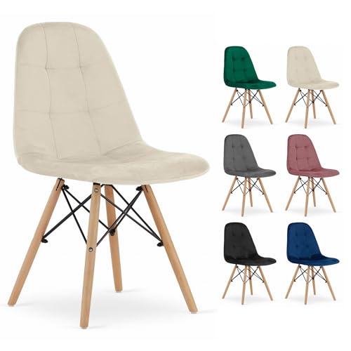 Komodee Iglesias Stuhl - beige Samt x 1 45x84x53 cm Komodee Iglesias Stuhl - beige Samt x 1 45x84x53 cm von Komodee