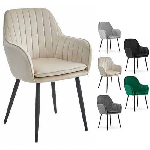 Komodee MINORI Stuhl - Samt beige/Beine schwarz x 1 58x87x57 cm Komodee MINORI Stuhl - Samt beige/Beine schwarz x 1 58x87x57 cm von Komodee
