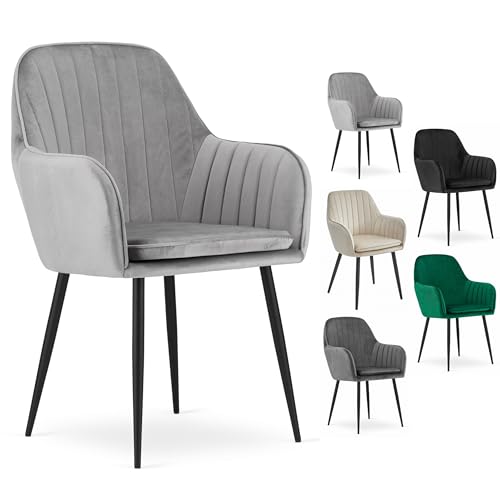 Komodee MINORI Stuhl - silbergrauer Samt/Schwarze Beine x 1 58x87x57 cm Komodee MINORI Stuhl - silbergrauer Samt/Schwarze Beine x 1 58x87x57 cm von Komodee