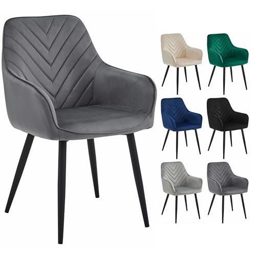 Komodee NANTO Stuhl - dunkelgrauer Samt/Schwarze Beine x 1 54x84x61 cm Komodee NANTO Stuhl - dunkelgrauer Samt/Schwarze Beine x 1 54x84x61 cm von Komodee
