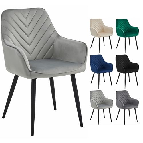 Komodee NANTO Stuhl - silbergrauer Samt/Schwarze Beine x 1 54x84x61 cm Komodee NANTO Stuhl - silbergrauer Samt/Schwarze Beine x 1 54x84x61 cm von Komodee