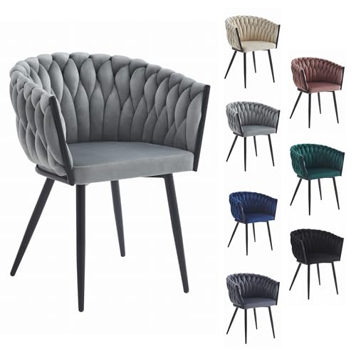 Komodee ORINO Stuhl - Samt hellgrau x 1 61x79x55 cm von Komodee