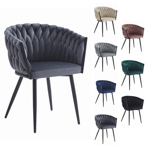 Komodee ORINO Stuhl - dunkelgrau Samt x 1 61x79x55 cm von Komodee