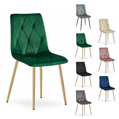 Komodee Olbia Stuhl - dunkelgrüner Samt/Holz Farbe Beine x 1 44x89x40 cm Komodee Olbia Stuhl - dunkelgrüner Samt/Holz Farbe Beine x 1 44x89x40 cm von Komodee