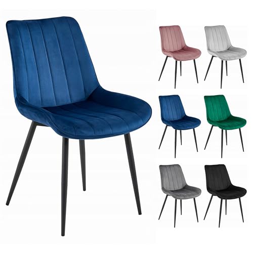 Komodee SUSA Stuhl - marineblauer Samt/Schwarze Beine x 1 54x88x60 cm Komodee SUSA Stuhl - marineblauer Samt/Schwarze Beine x 1 54x88x60 cm von Komodee
