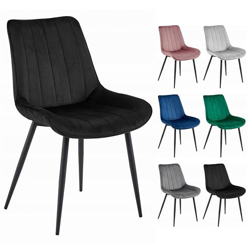 Komodee SUSA Stuhl - schwarzer Samt/Schwarze Beine x 1 54x88x60 cm Komodee SUSA Stuhl - schwarzer Samt/Schwarze Beine x 1 54x88x60 cm von Komodee
