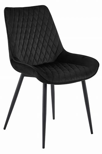 Komodee Sessel APRICA schwarz Samt gepolstert mit Armlehnen Metallbeine für Wohnzimmer, Schlafzimmer, Esszimmer, Last 110 kg von Komodee
