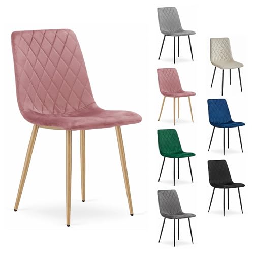 Komodee TURANO Stuhl - rosa Samt/Holz Farbe Beine x 1 45x89x53 cm Komodee TURANO Stuhl - rosa Samt/Holz Farbe Beine x 1 45x89x53 cm von Komodee