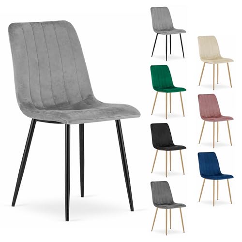 Komodee VENOSA Stuhl - hellgrauer Samt x 1 43x90x51 cm von Komodee