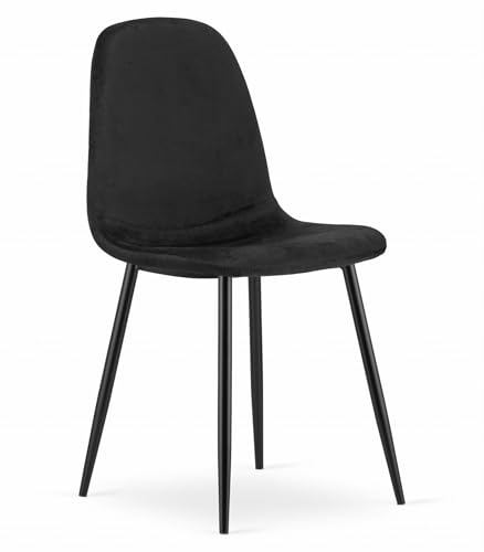 Komodee VERNAZZA schwarzer Samtpolstersessel mit Metallbeinen, Maße 45x88x51 cm, für Wohnzimmer, Arbeitszimmer, belastbar bis 110 kg von Komodee