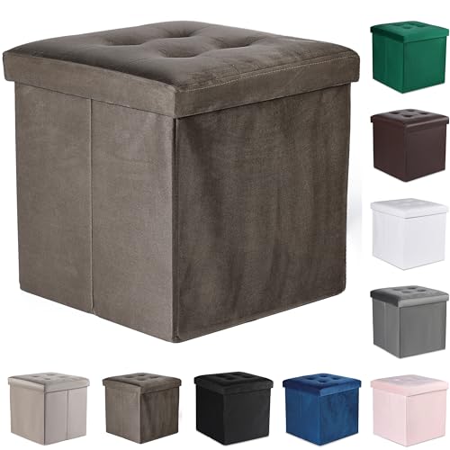 Ravello L Sitzhocker mit Knöpfen - 38x38x38cm Samt braun Ravello L Sitzhocker mit Knöpfen - 38x38x38cm Samt braun von Komodee